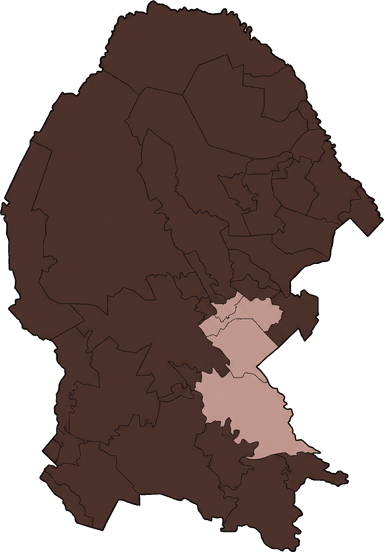 Mapa de Coahuila destacando el área metropolitana de Saltillo